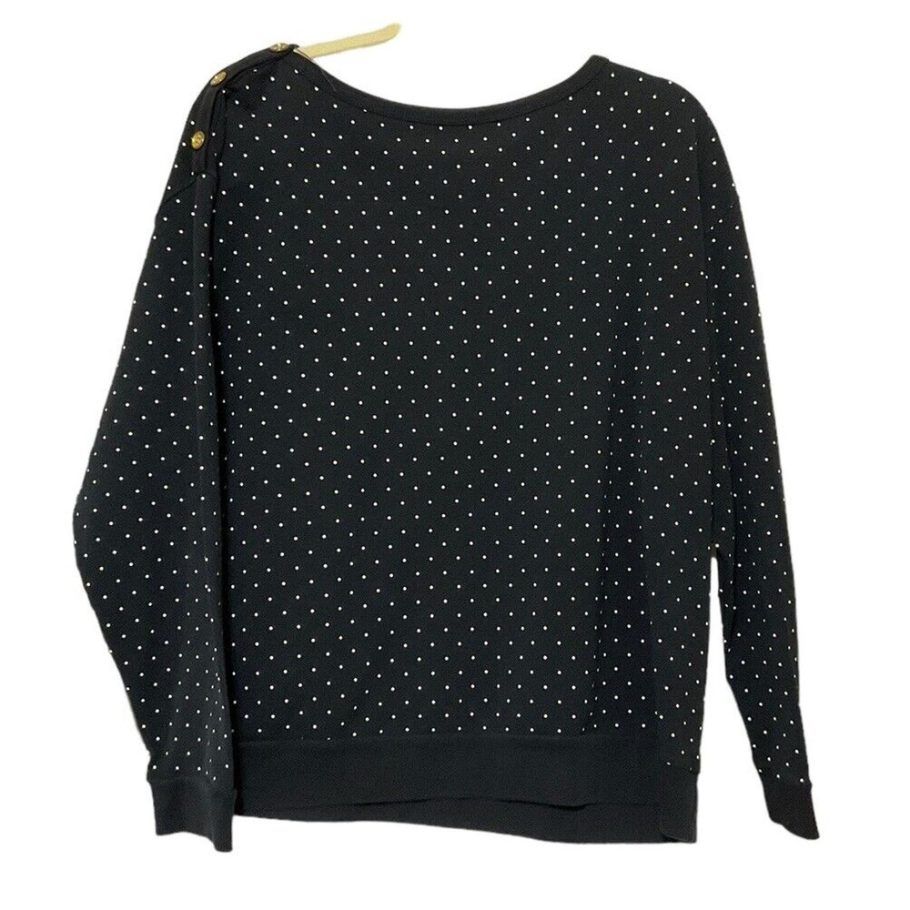 Charter Club Woman Weekend Black White Polka Dot Knit Top Size 1X‎ - Picture 2 of 6
